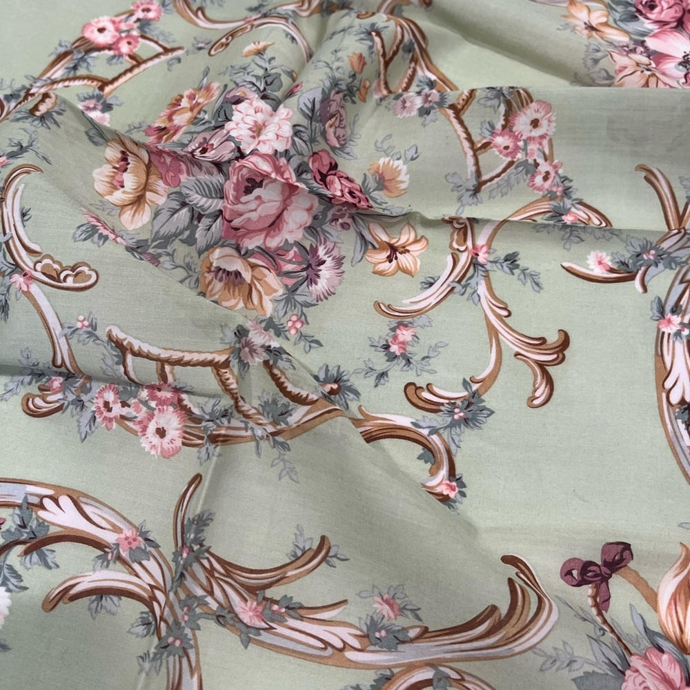 Ralph Lauren Basket Floral Scarf in Green and Pink - Picture 10 of 10